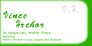 vince hrehor business card
